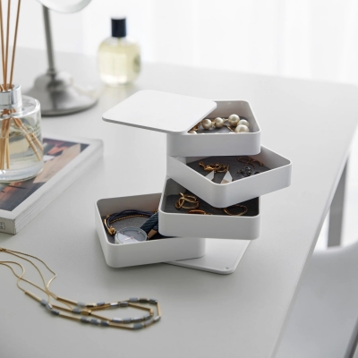 Yamazaki - Κουτί Αποθήκευσης Κοσμημάτων 4 Βαθμίδων Square Tower WH