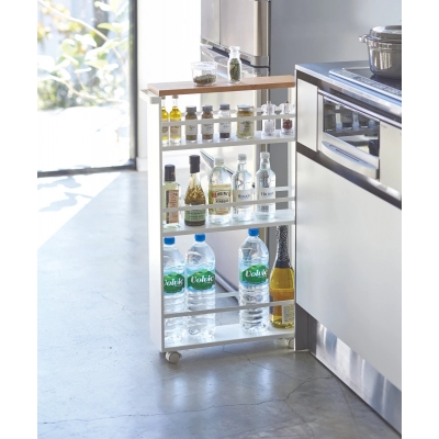 Yamazaki - Τρόλεϊ Κουζίνας/Μπάνιου 3 Επιπέδων Tower Slim WH