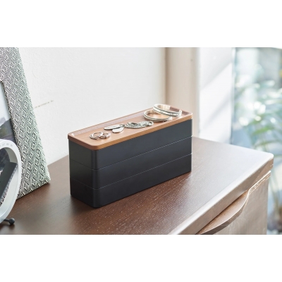 Yamazaki - Κουτί αποθήκευσης Κοσμημάτων & Αξεσουάρ 3 Θέσεων Με Καπάκι BK