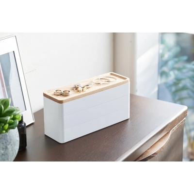 Yamazaki - Κουτί αποθήκευσης Κοσμημάτων & Αξεσουάρ 3 Θέσεων Με Καπάκι WH