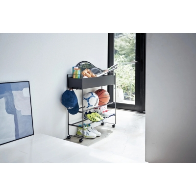 Yamazaki - Τροχήλατο Καλάθι Αποθήκευσης Με 2 Ράφια Tower BK Yamazaki - Τροχήλατο Καλάθι Αποθήκευσης Με 2 Ράφια Tower BK