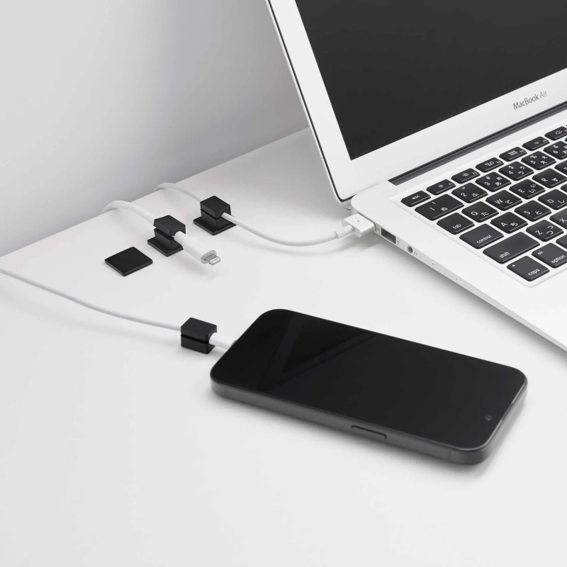 Yamazaki - Smart. Σετ 5 Μαγνητικές Θήκες Καλωδίων Με Βάση BK