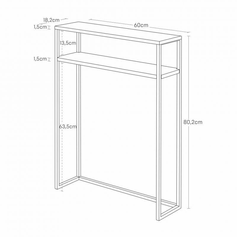 Yamazaki - Tower. Κονσόλα Εισόδου Με Ράφι Metal BK