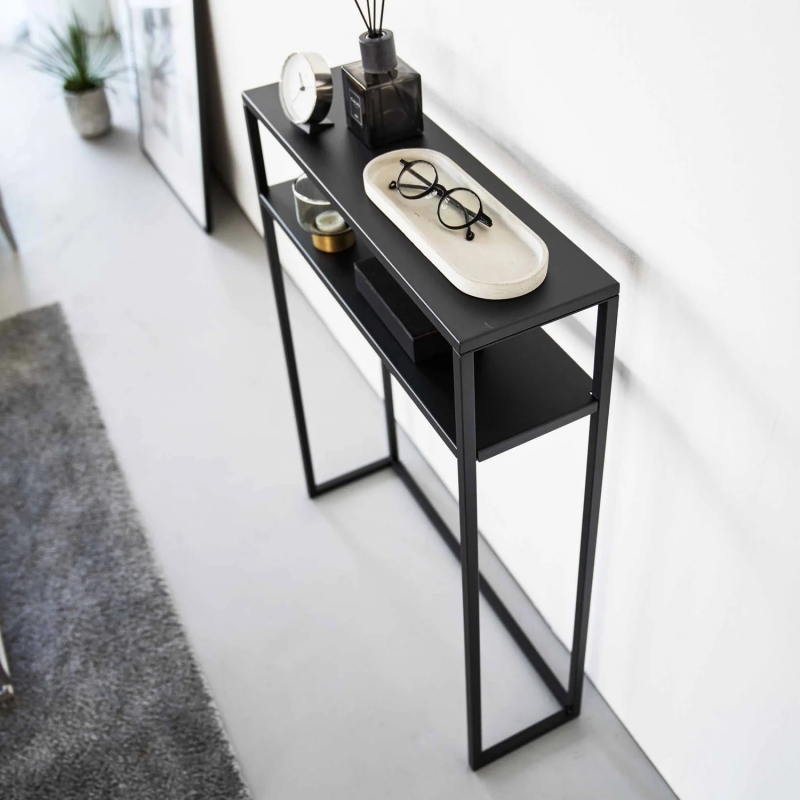 Yamazaki - Tower. Κονσόλα Εισόδου Με Ράφι Metal BK