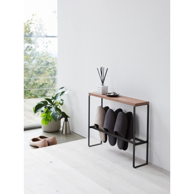 Yamazaki - Ράφι Για Παντόφλες Με Ξύλινη Επιφάνεια 12x50x41cm BK Yamazaki - Ράφι Για Παντόφλες Με Ξύλινη Επιφάνεια 12x50x41cm BK