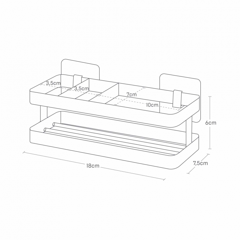 Yamazaki - Επιτοίχια Βάση Οργάνωσης Νεροχύτη WH