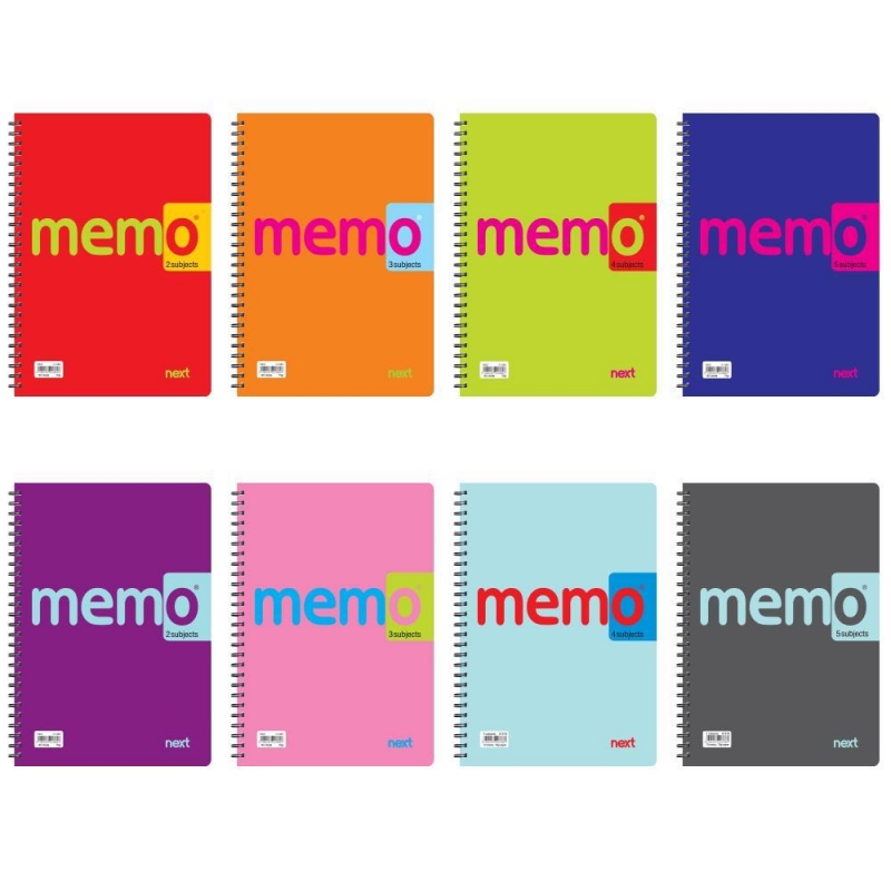 Next memo τετράδιο σπιράλ 21x29εκ. 4θεμ.