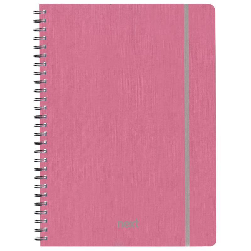 Next fabric τετράδιο σπιράλ λάστιχο ροζ  21x29εκ. 140φ. 4θ