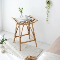 Σκαμπό Nextdeco Haunani από φυσικό rattan Υ60x50x41εκ.