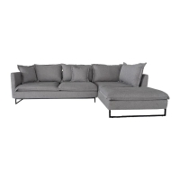 Καναπές γωνιακός Nextdeco Siegfried δεξιά γωνία γκρι Y85x286x183εκ.