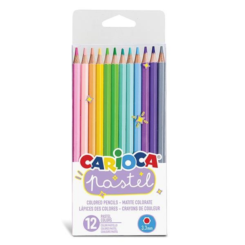 Carioca ξυλομπογιές με 12 pastel χρώματα Carioca ξυλομπογιές με 12 pastel χρώματα