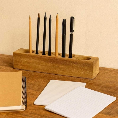 Μολυβοθήκη Nextdeco Tribeca ανακυκλωμένο ξύλο teak Y8x8x36εκ.