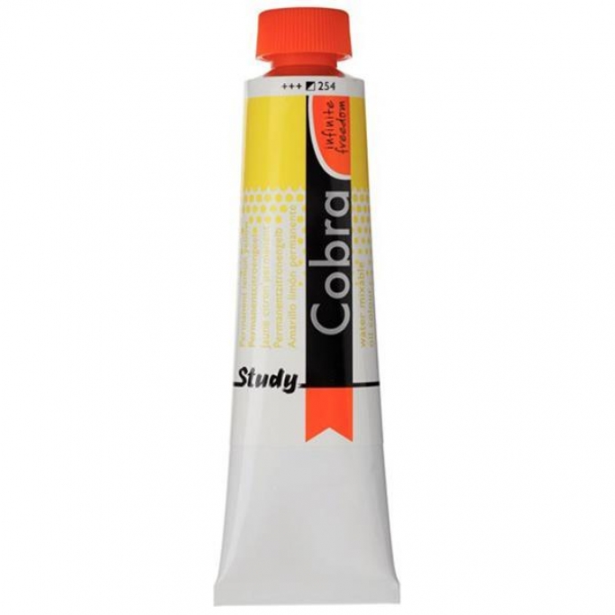 Talens Cobra Study water mixable oil 254 perm. lemon yellow 40ml.