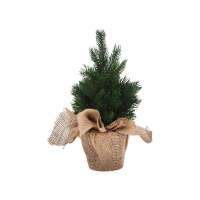 Δεντράκι μικρό χριστουγεννιάτικο με λινάτσα 30εκ. Δεντράκι μικρό χριστουγεννιάτικο με λινάτσα 30εκ.