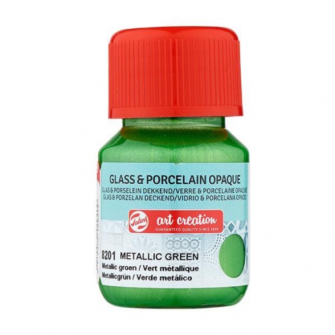 Talens χρώμα glass/porcelain opaque 8201 metal green 30ml