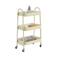 Τρόλεϊ- καλάθι Υ75x42,5x29,5εκ. με 3 θήκες αποθήκευσης κίτρινο