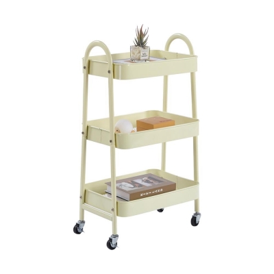 Τρόλεϊ- καλάθι Υ75x42,5x29,5εκ. με 3 θήκες αποθήκευσης κίτρινο