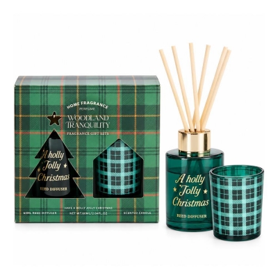 Σετ αρωματικό χώρου diffuser Woodland Tranquility 80ml. με κηροπήγιο