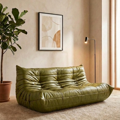 Καναπές τριθέσιος Nextdeco Togo eco leather χακί Υ70x174x102εκ.