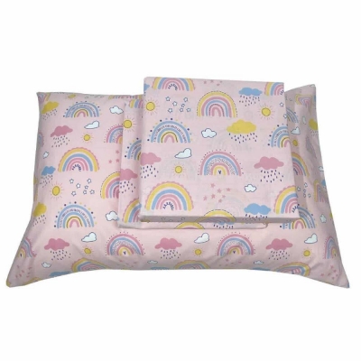 Σετ παιδικά σεντόνια μονά rainbow clouds από 100% βαμβάκι 175x260εκ. Σετ παιδικά σεντόνια μονά rainbow clouds από 100% βαμβάκι 175x260εκ.