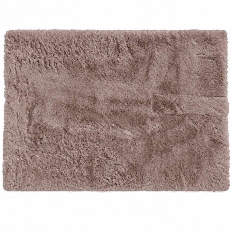 Χαλί γούνινο polyester taupe 90x60εκ.
