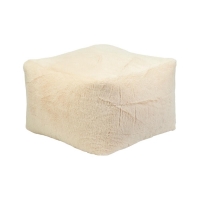 Πουφ γούνινη υφή εκρού Y30x40x40εκ. Πουφ γούνινη υφή εκρού Y30x40x40εκ.