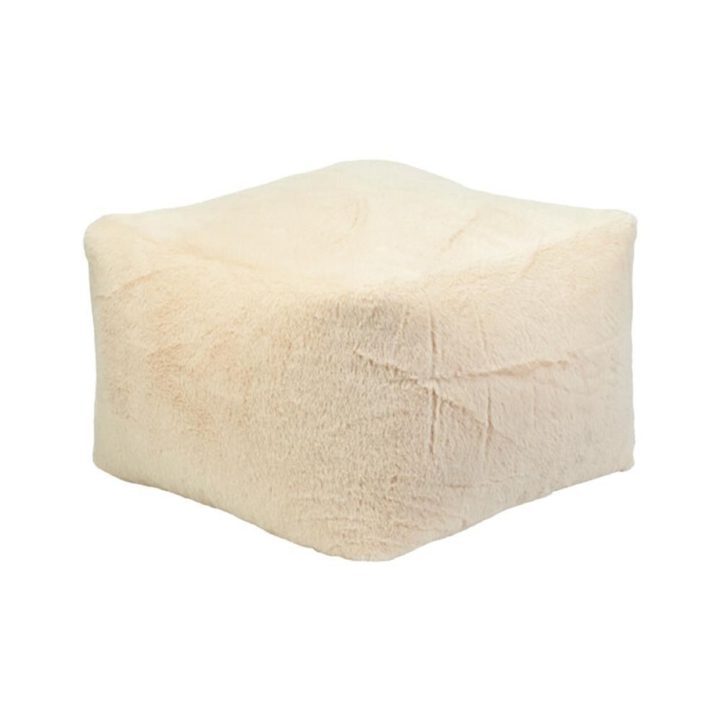 Πουφ γούνινη υφή εκρού Y30x40x40εκ. Πουφ γούνινη υφή εκρού Y30x40x40εκ.