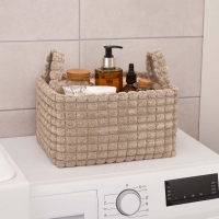 Καλάθια υφασμάτινα σετ 2τμχ μπεζ κύβοι Καλάθια υφασμάτινα σετ 2τμχ μπεζ κύβοι