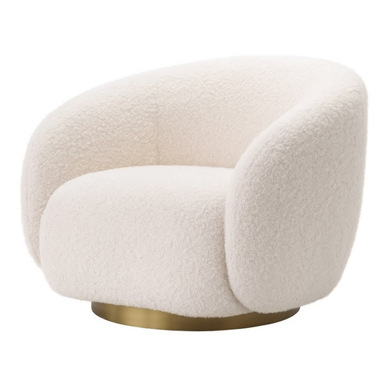 Πολυθρόνα Nextdeco Bouclé Scot μπεζ με χρυσή βάση 54x57xΥ75εκ. Πολυθρόνα Nextdeco Bouclé Scot μπεζ με χρυσή βάση 54x57xΥ75εκ.