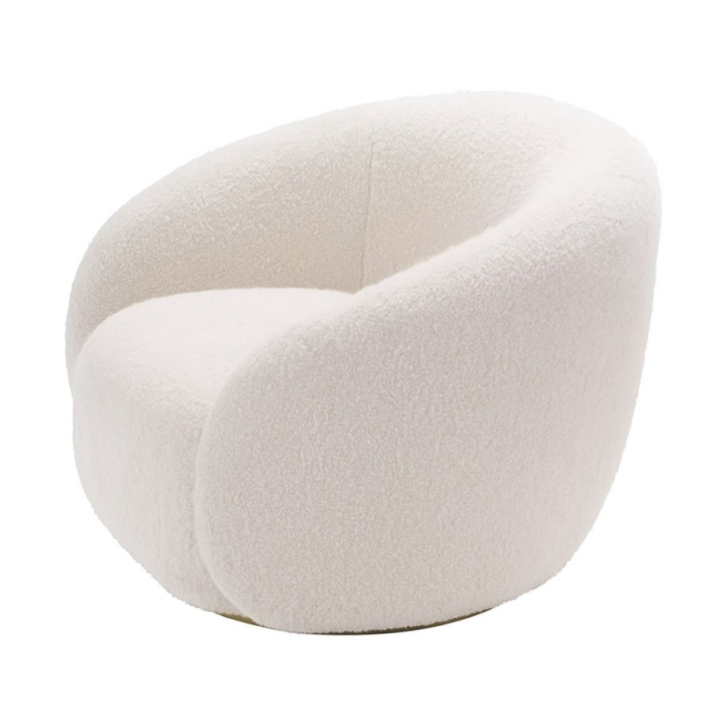 Πολυθρόνα Nextdeco Bouclé Scot μπεζ με χρυσή βάση 54x57xΥ75εκ. Πολυθρόνα Nextdeco Bouclé Scot μπεζ με χρυσή βάση 54x57xΥ75εκ.