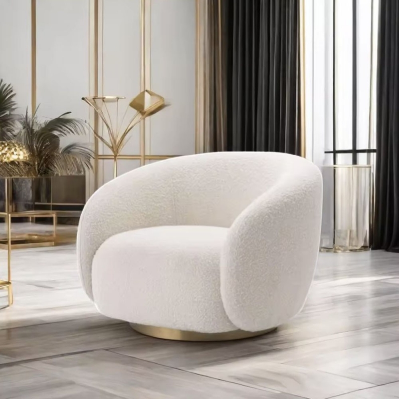 Πολυθρόνα Nextdeco Bouclé Scot μπεζ με χρυσή βάση 54x57xΥ75εκ. Πολυθρόνα Nextdeco Bouclé Scot μπεζ με χρυσή βάση 54x57xΥ75εκ.