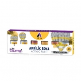 Adel σετ 6 ακρυλικών χρωμάτων Metallic, 25ml ανά χρώμα