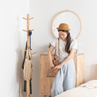 Καλόγερος Nextdeco Natural μασίφ ξύλο Υ175xØ41εκ.