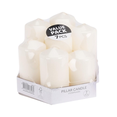 Σετ 7 κεριά λευκά άοσμα σε διάφορα μεγέθη Σετ 7 κεριά λευκά άοσμα σε διάφορα μεγέθη