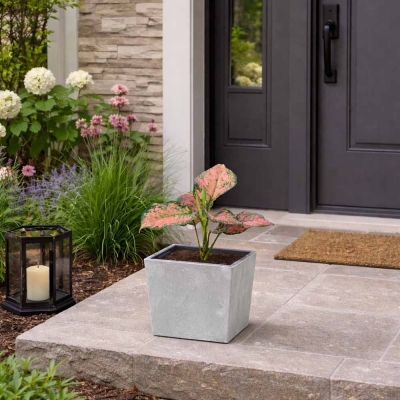 Γλάστρα - κασπώ Urbi beton effect γκρι Y23,5x24x24εκ.