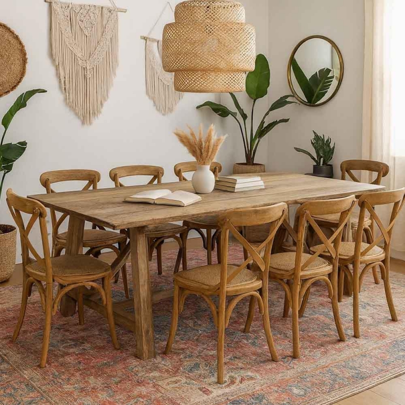 Τραπέζι Nextdeco Tribeca ανακυκλωμένο ξύλο teak - mahoni Υ73x90x180εκ.