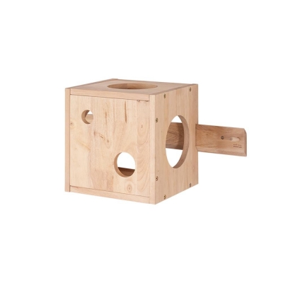 Σπιτάκι γάτας Nextdeco Natural μασίφ ξύλο Υ30x60x27εκ.