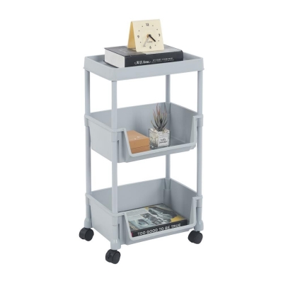 Τρόλεϊ- καλάθι Nextdeco Υ63x34x25εκ. πλαστικό γκρι