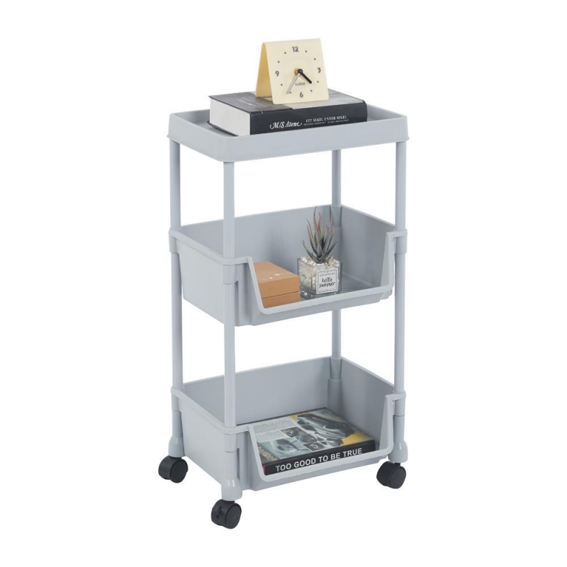 Τρόλεϊ- καλάθι Nextdeco Υ63x34x25εκ. πλαστικό γκρι Τρόλεϊ- καλάθι Nextdeco Υ63x34x25εκ. πλαστικό γκρι