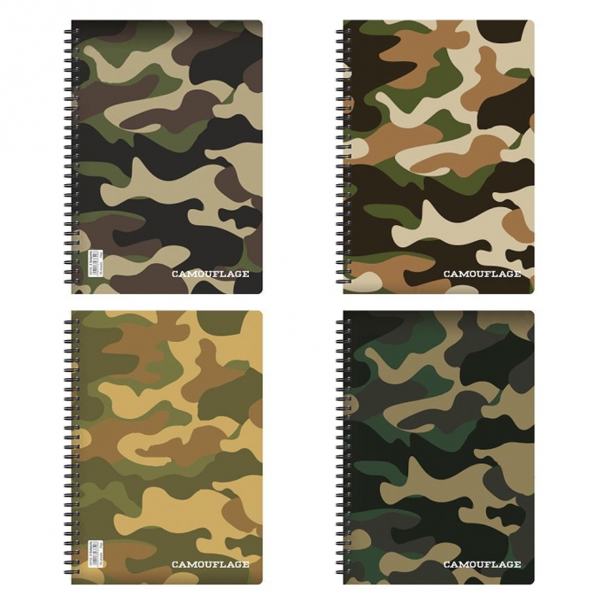 Next camouflage τετράδιο σπιράλ 17x25εκ. 3θεμ.