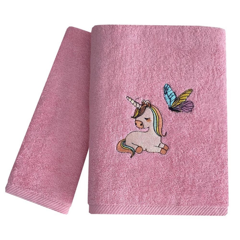 Σετ παιδικές πετσέτες Fairy Unicorn 100% βαμβάκι πεννιε 480gsm Σετ παιδικές πετσέτες Fairy Unicorn 100% βαμβάκι πεννιε 480gsm