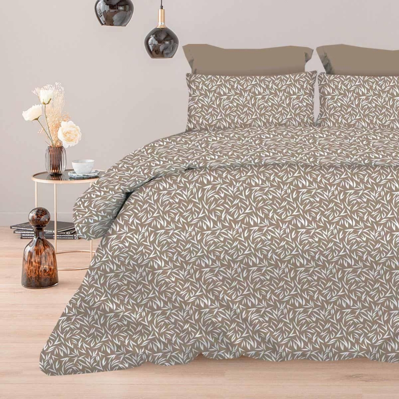 Σετ υπέρδιπλα σεντόνια Emelia beige από 100% βαμβάκι 245x260εκ. Σετ υπέρδιπλα σεντόνια Emelia beige από 100% βαμβάκι 245x260εκ.