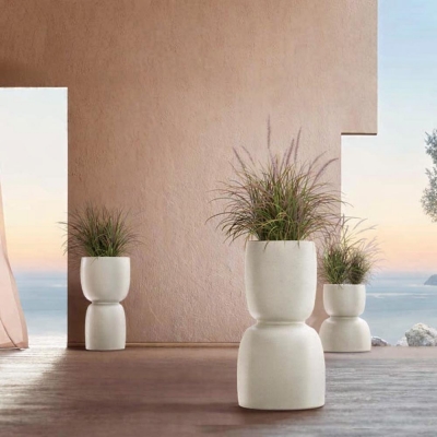 Γλάστρα - κασπώ Duala μπεζ Y41xΦ30εκ.