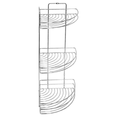 Ραφιέρα μπάνιου γωνιακή Nextdeco 3 ράφια επιχρωμιωμένο ατσάλi Υ48xØ19εκ Ραφιέρα μπάνιου γωνιακή Nextdeco 3 ράφια επιχρωμιωμένο ατσάλi Υ48xØ19εκ
