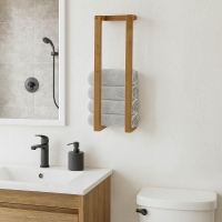 Κρεμάστρα πετσετών Nextdeco μασίφ ξύλο teak Υ65×20×15εκ.