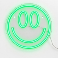 Φωτιζόμενο διακοσμητικό LED Neon Smiley πράσινο 25x25εκ.