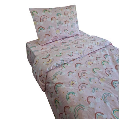 Σετ παιδικά σεντόνια μονά Rainbows από 100% βαμβάκι 175x260εκ.