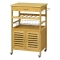 Τρόλεϊ κουζίνας με ντουλάπι μπαμπού Υ88x60x36xεκ.