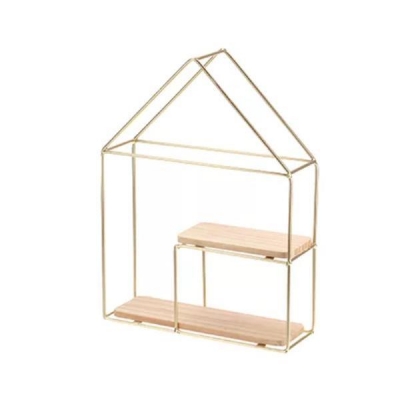 Ράφι επιτοίχιο Nextdeco minimal διπλό χρυσό Υ32,5x24,5x8εκ. Ράφι επιτοίχιο Nextdeco minimal διπλό χρυσό Υ32,5x24,5x8εκ.