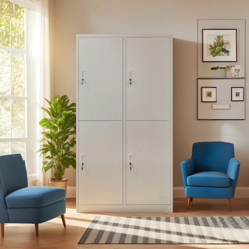 Ντουλάπι μεταλλικό Nextdeco 4 πόρτες με κλειδιά Υ185x90x45εκ.